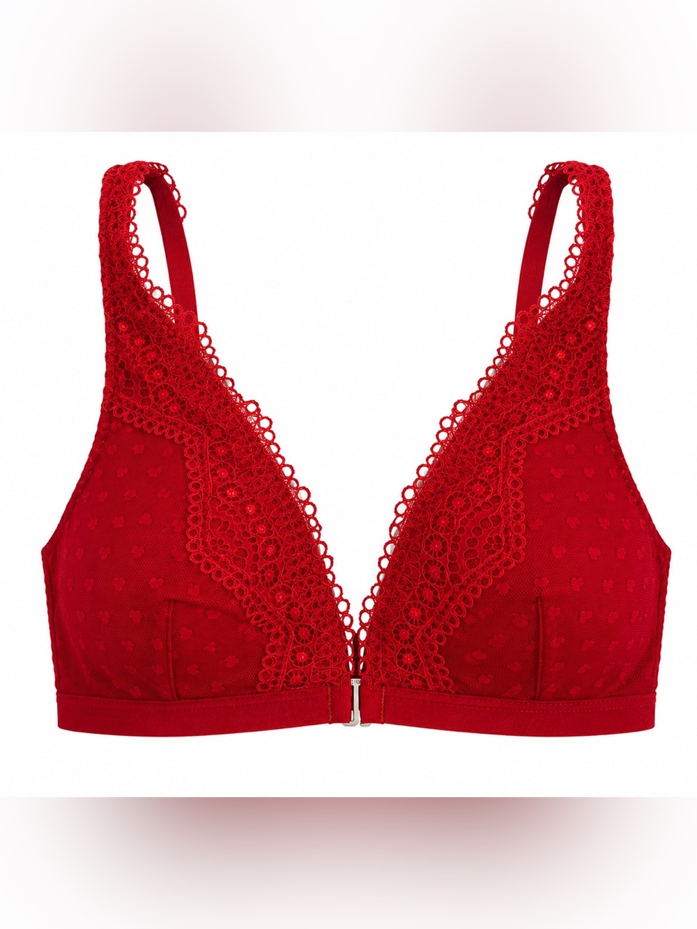Abercrombie & Fitch Red Lace Front-Close Bralette Size M